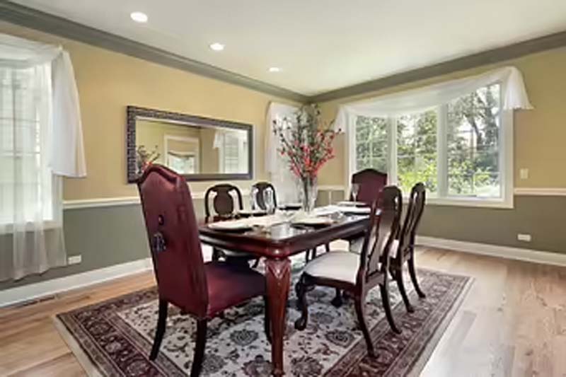 Sturdy wood dining room table and chairs